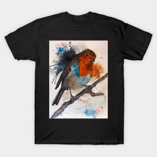 Robin Redbreast Watercolour T-Shirt